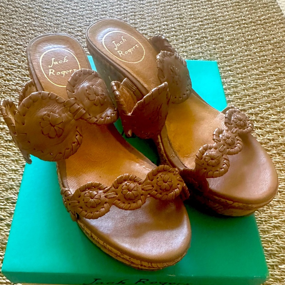 Jack Rogers Tan Leather Sandals